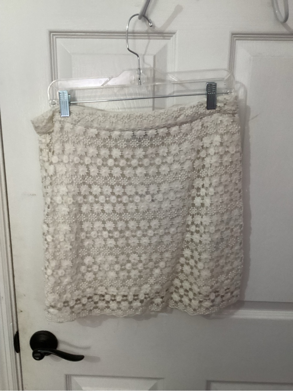 H&M Cream Crochet Lace Mini Skirt